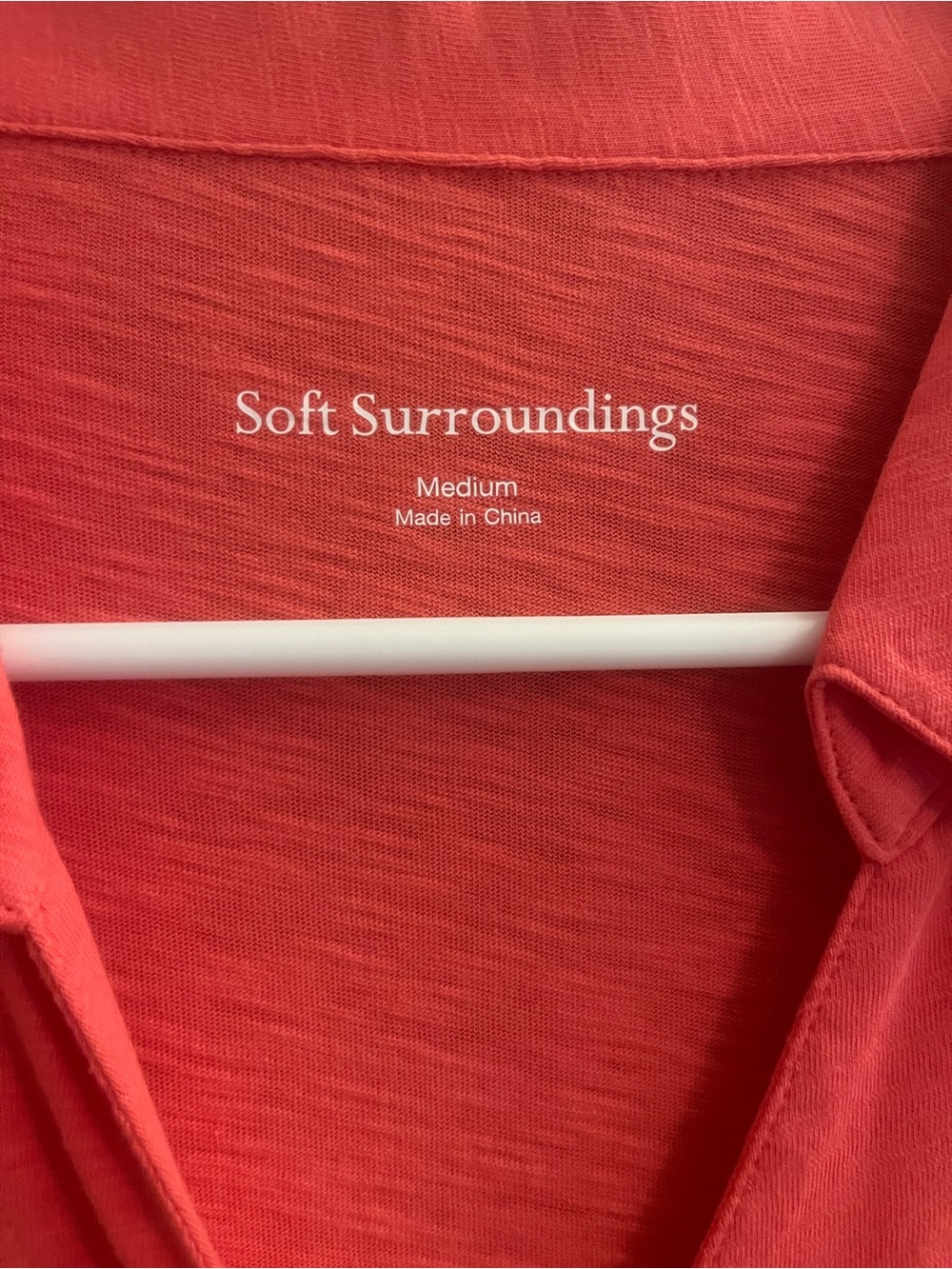 Soft Surroundings Coral Button-Front Midi Dress - Picture 2 of 9